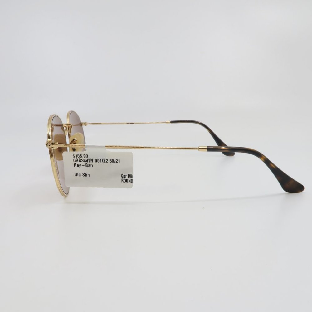 Ray-Ban RB 3447N 001/Z2 50mm ROUND METAL Gold/Copper Unisex New Sunglasses - Picture 5 of 7
